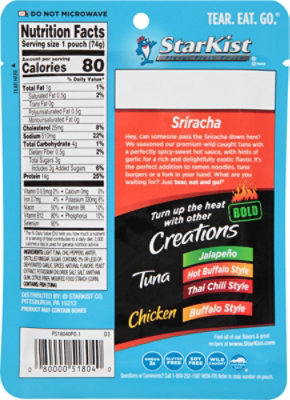 StarKist Tuna Creations Bold Tuna Chunk Light Sriracha - 2.6 Oz - Image 6