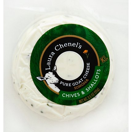 Laura Chenel Goat Cheese Medallion Chive & Shallots - 3.5 Oz - Image 2