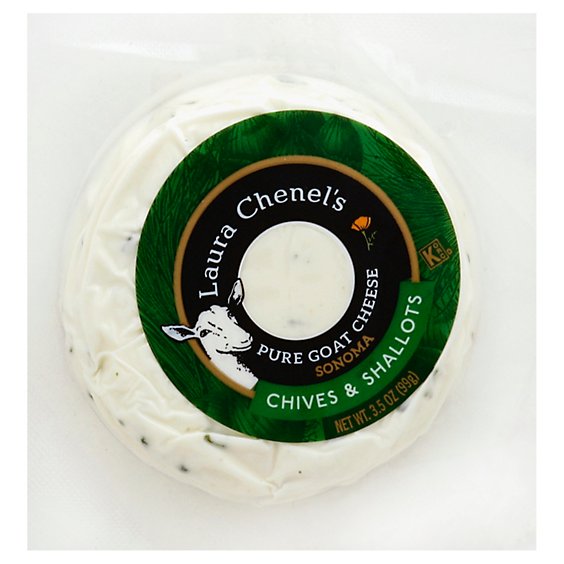 Laura Chenel Goat Cheese Medallion Chive & Shallots - 3.5 Oz