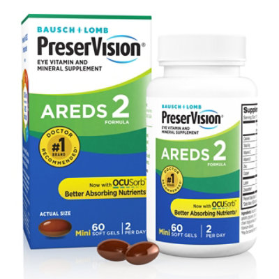 PreserVision AREDS 2 Formula + Multivitamin Eye Vitamin Softgels - 60 Count - Image 1