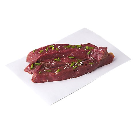 Ch Beef Strps Boneless W/Kalbi Mrnde Tenderized Contains Up To 5% Solution - 1.25 LB