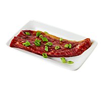 Meat Service Counter USDA Choice Beef Strips Boneless W/Kalbi Mrnde Tenderized - 1.25 LB