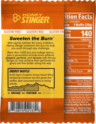 Honey Stinger Organic Waffle Gluten Free Salted Caramel - 1.06 Oz - Image 6