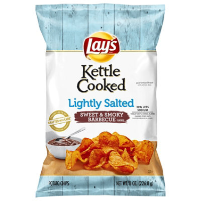 Lays Kettle Cooked Lightly Salted Sweet & Smoky Bbq Plastic Bag - 8 Oz - Image 2