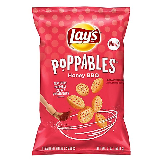 Lays Poppables Honey Bbq Potato Snacks Plastic Bag - 2 Oz