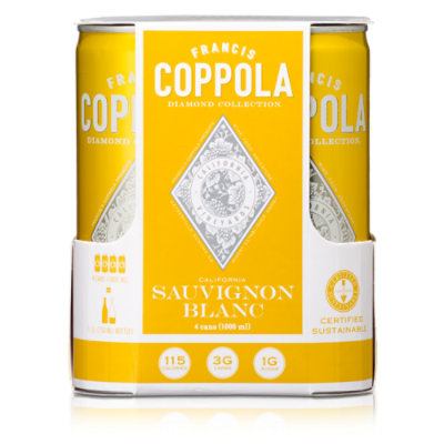  Francis Ford Coppola Diamond Collection Sauvignon Blanc hite Wine - 4-250 Ml 