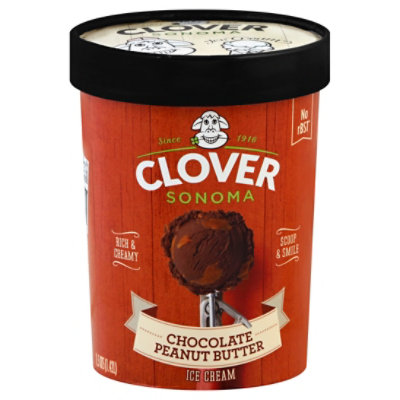 Clover Sonoma Ice Cream Chocolate Peanut Butter - 1.5 QT