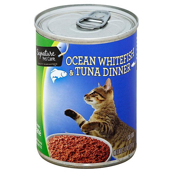 Signature Pet Care Cat Food Classic Pate Ocean Whitefish & Tuna Dinner Can - 13.2 Oz