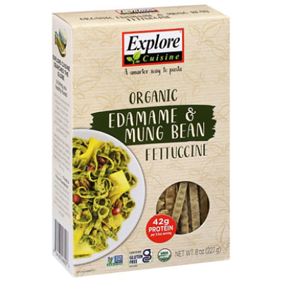 Explore Cuisine Bean Pasta Organic Fettuccine Edamame & Mung Bean Box - 8 Oz
