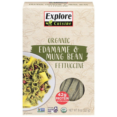 Explore Cuisine Bean Pasta Organic Fettuccine Edamame & Mung Bean Box - 8 Oz - Image 1