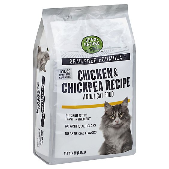 Open Nature Cat Food Adult Grain Free Chicken & Chickpea Recipe Bag - 4 Lb
