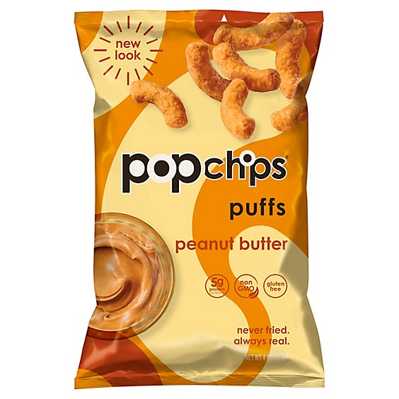 popchips Nutter Puffs Puffed Snack Peanut Butter - 4 Oz