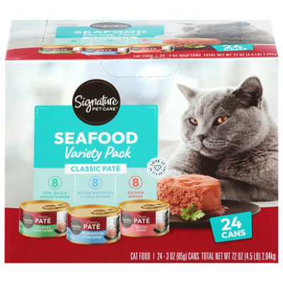 Signature Pet Care Cat Food Classic Pate Seafood Variety Pack Box - 24-3 Oz - Image 2