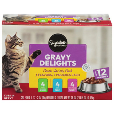 Signature Pet Care Cat Food Gravy Delights Pouch Variety Pack Box - 12-3 Oz - Image 2