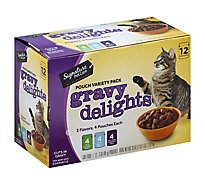 Signature Pet Care Cat Food Gravy Delights Pouch Variety Pack Box - 12-3 Oz