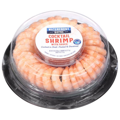 waterfront BISTRO Shrimp Cooked Deveined With Cocktail Sauce - 10 Oz - Image 1