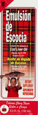 Menper Emulsion De Escocia Cod Liver Oil Cherry - 6.5 Fl. Oz.