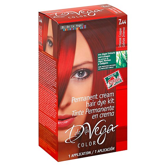 D De La Vega Hair Dye 7.44 Intense Copper - Each