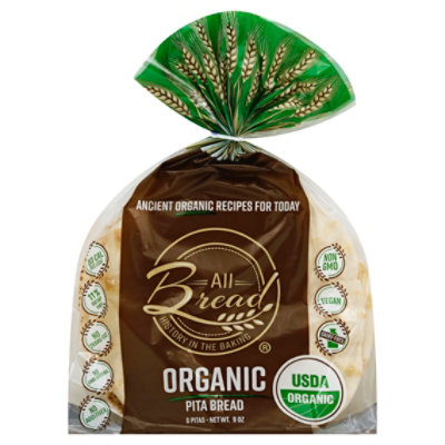 All Bread Organic Pita Bread 9 Oz Safeway