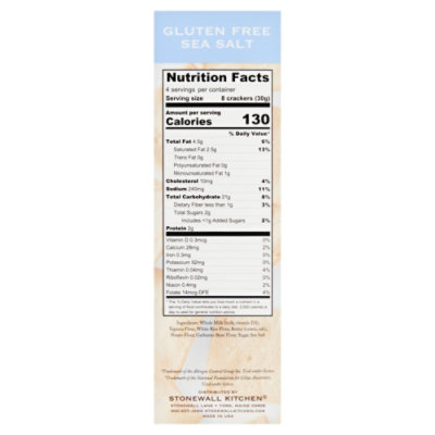 Stonewall Kitchen Gluten Free Sea Salt Cracker - 4.4 Oz - Image 3