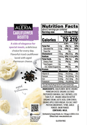 Alexia Riced Cauliflower Risotto With Parmesan Cheese And Sea Salt Frozen Side - 12 Oz - Image 4