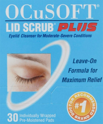 OCuSOFT Lid Scrub Eyelid Cleanser Pre-Moistened Pads Plus - 30 Count - Image 2