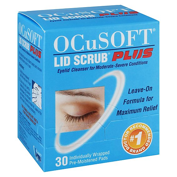OCuSOFT Lid Scrub Eyelid Cleanser Pre-Moistened Pads Plus - 30 Count