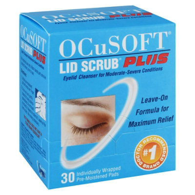 OCuSOFT Lid Scrub Eyelid Cleanser Pre-Moistened Pads Plus - 30 Count - Image 1