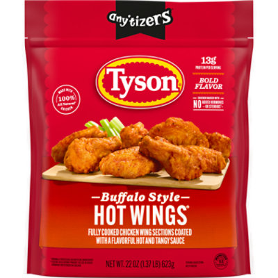 Tyson Anytizers Frozen Buffalo Style Hot Wings Bone-In Bag - 1.37 Lb - Image 1