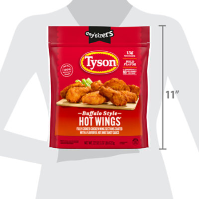 Tyson Any’tizers Frozen Bone-In Buffalo Style Hot Wings Bag - 1.37 Lb - Image 4