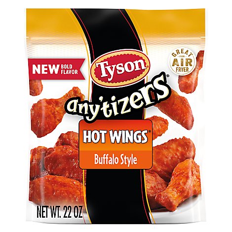 Tyson Anytizers Buffalo Style Bone In Frozen Chicken Wings - 22 Oz