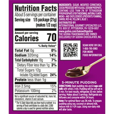 Godiva Dark Chocolate Instant Pudding Mix - 3.6 Oz - Image 6