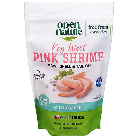Open Nature Shrimp Raw Wild Caught Shell On 31 To 40 Count - 16 Oz