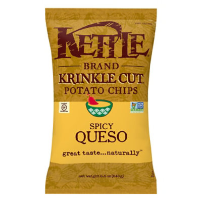 Kettle Potato Chips Krinkle Cut Spicy Queso - 8.5 Oz