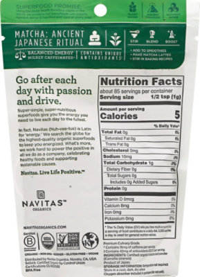 Navitas Powder Matcha - 3 Oz - Image 6