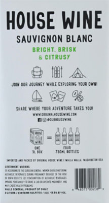 House Wine Sauvignon Blanc Wine - 3 Liter - Image 4