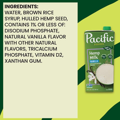 Pacific Foods Vanilla Hemp Milk - 32 Fl. Oz. - Image 3