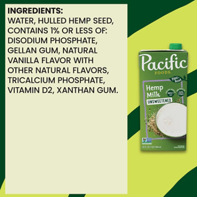 Pacific Foods Unsweetened Hemp Milk - 32 Fl. Oz. - Image 5