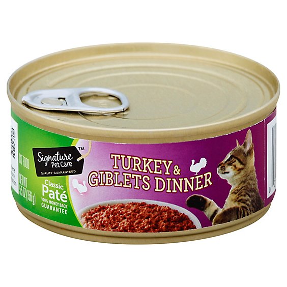 Signature Pet Care Cat Food Dinner Turkey & Giblets - 5.5 Oz