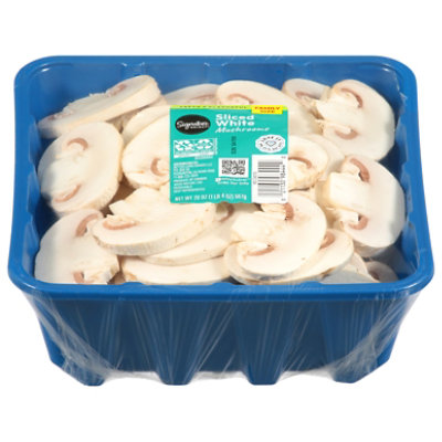 Signature Select White Mushrooms Sliced - 20 Oz