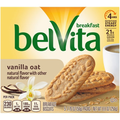 belVita Breakfast Biscuits Vanilla Oat 5 Count - 8.8 Oz