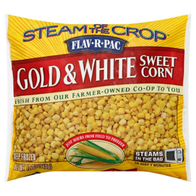 Flav R Pac Steam Of The Crop Vegetables Corn Sweet Gold & White - 12 Oz - Image 1