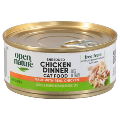 Open Nature Cat Food Adult Grain Free Shredded Chicken Dinner In Gravy Can - 5.5 Oz - Image 2