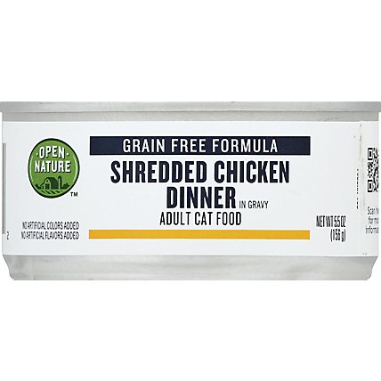 Open Nature Cat Food Adult Grain Free Shredded Chicken Dinner In Gravy Can - 5.5 Oz - Image 2