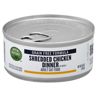 Open Nature Cat Food Adult Grain Free Shredded Chicken Dinner In Gravy Can - 5.5 Oz - Image 1