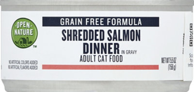 Open Nature Cat Food Adult Grain Free Shredded Salmon Dinner In Gravy Can - 5.5 Oz - Image 2