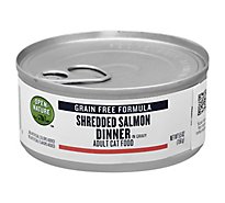 Open Nature Cat Food Adult Grain Free Shredded Salmon Dinner In Gravy Can - 5.5 Oz