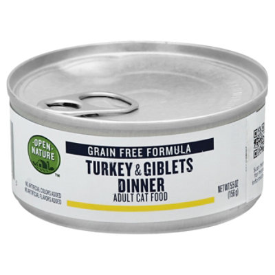 Open Nature Cat Food Adult Grain Free Dinner Turkey Giblets 5.5