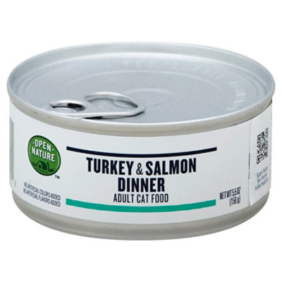 Open Nature Cat Food Adult Turkey Salmon Dinner Can 5.5 Oz