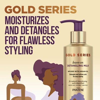 Pantene Gold Series Sulfate-Free Detangling Milk Treatment with Argan Oil - 7.6 Fl. Oz. - Image 3